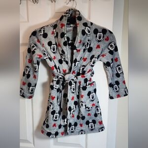 Disney Jounior Mickey Mouse 4 T Kids Robe Flame Resistant Plush belted pockets